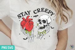 Stay Creepy Png, Retro Dripping Heart Halloween Png Product Image 2