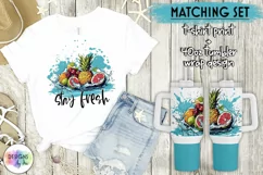 Stay Fresh Tumbler Wrap 40oz | Tropical Summer Shirt Print Product Image 1