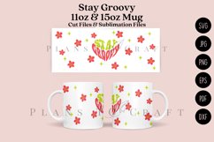 stay groovy coffee mug glass wrap svg 11oz 15oz mug svg presized for 11oz 15oz glass ready to cut and sublimation files