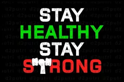 Gym T shirt Design, Stay Healthy STay Strong, sports Product Image 2