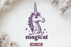 Stay Magical Unicorn SVG PNG | Enchanting Unicorn Clipart Product Image 1