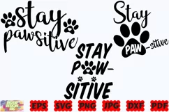 Stay Pawsitive SVG | Stay Positive SVG | Funny Dog SVG | PNG Product Image 1