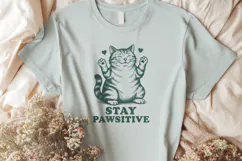 Stay Pawsitive Cat SVG PNG, Cute Motivational Cat Clipart Product Image 3