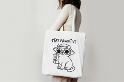 Hipster Cat Line Art Clipart, Funny Puns SVG | PNG | EPS Product Image 3