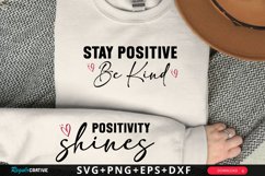 Stay Positive Be Kind Sleeve SVG, Positivity SVG Design Product Image 1