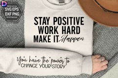 Stay positive work hard Sleeve SVG, Inspirational SVG Product Image 1