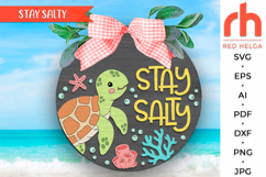 sea turtle sign svg, stay salty sign svg, tropical hanger svg, welcome sign svg, summer sign dxf, cabin door sign, laser cut file, layered sign svg, beach house sign svg, pool sign svg, patio hanging sign, coastal decor, ocean sign svg, ocean nursery