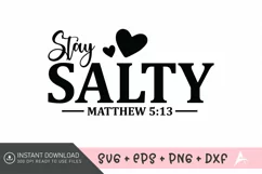 Stay salty Matthew SVG , Bible Verses SVG , Cross SVG Product Image 1