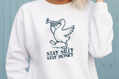 Stay Silly Stay Honky SVG Funny Goose Playing Trumpet PNG Product Image 3