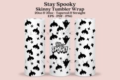 stay spooky halloween skinny tumbler sublimation wrap with high resolution 300 DPI and transparant background perfect for 20oz and 30oz skinny tumbler