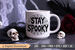 Stay Spooky SVG File | Halloween Round Sign SVG Product Image 5