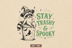 Stay Trashy Stay Spooky SVG, Funny Halloween Raccoon PNG Product Image 1