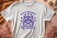 Cute Raccoon Valentine SVG PNG | Stay Trashy My Valentine Product Image 3