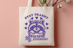 Cute Raccoon Valentine SVG PNG | Stay Trashy My Valentine Product Image 2