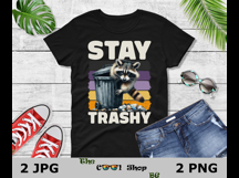 Stay Trashy Png, Funny Raccoon Png, Opossum Png, Retro Png Product Image 2