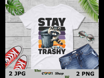 Stay Trashy Png, Funny Raccoon Png, Opossum Png, Retro Png Product Image 3