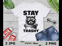 Stay Trashy Png, Funny Raccoon Png, Opossum Png, Retro Png Product Image 3