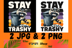 Stay Trashy Png, Funny Raccoon Png, Opossum Png, Retro Png Product Image 1