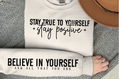 Stay true to yourself stay positive Sleeve SVG Product Image 2