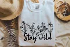 Flower Svg, Stay Wild Svg, Stay Wild Flowers Svg. Product Image 4