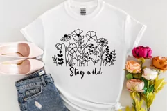 Stay Wild Svg, Flower Meadow Svg, Flowers Line Art. Product Image 2