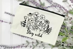 Stay Wild Svg, Flower Meadow Svg, Flowers Line Art. Product Image 6