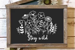 Stay Wild Svg, Flower Meadow Svg, Flowers Line Art. Product Image 5