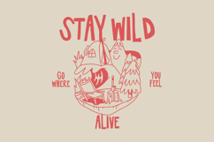 Vintage Summer Camping Cartoon T shirt Design