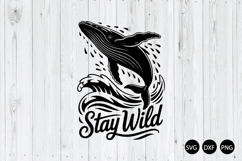 Stay Wild SVG, Whale SVG, Humpback Whale SVG Product Image 1