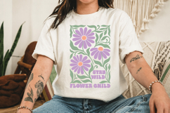 Stay Wild Flower Child PNG, Retro Floral Design Product Image 3