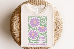 Stay Wild Flower Child PNG, Retro Floral Design Product Image 4