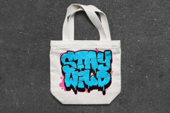 Stay Wild Bubble Graffiti Drip Typography SVG Vector Product Image 2