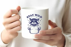 Stay Wild Raccoon SVG PNG| Cute Animal Design for Shirts Product Image 2