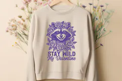 Funny Raccoon SVG PNG Design | Stay Wild My Valentine Quote Product Image 2
