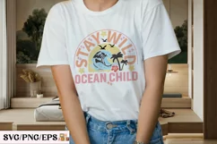 Vintage Summer Beach SVG T-shirt Design. Summer T-shirt Product Image 3