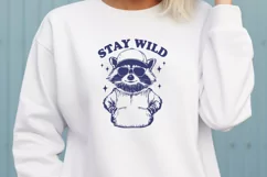 Stay Wild Raccoon SVG PNG| Cute Animal Design for Shirts Product Image 3