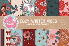 Stay Cozy Winter Vibes Paper Pack, Digital Scrapbooking Product Image 1
