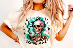 Staying Alive Skeleton PNG, Funny Skeleton PNG, Sarcastic Product Image 1