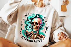 Staying Alive Skeleton PNG, Funny Skeleton PNG, Sarcastic Product Image 2