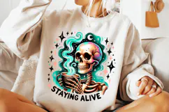 Staying Alive Skeleton PNG, Funny Skeleton PNG, Sarcastic Product Image 2
