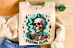 Staying Alive Skeleton PNG, Funny Skeleton PNG, Sarcastic Product Image 3