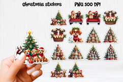 Christmas dog stickers | Printable Christmas sticker PNG Product Image 1