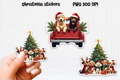 Christmas dog stickers | Printable Christmas sticker PNG Product Image 2