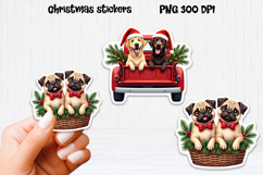 Christmas dog stickers | Printable Christmas sticker PNG Product Image 3
