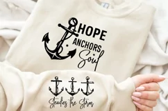Hope Anchors Soul Sleeve SVG, God SVG Design, Faith SVG Product Image 1