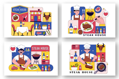 10 Steakhouse Restaurant Illustration Product Image 2