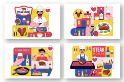 10 Steakhouse Restaurant Illustration Product Image 3