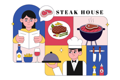 10 Steakhouse Restaurant Illustration Product Image 4