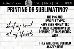 Romantic Love Quote SVG, Steal My Heart Not My Blankets SVG Product Image 4