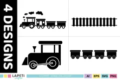 Classic black steam train with locomotive and multiple railway carriages